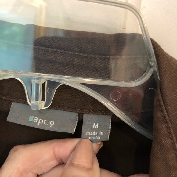 Apt. 9 brown denim jacket, double breasted, Women’s size medium - Picture 7 of 8